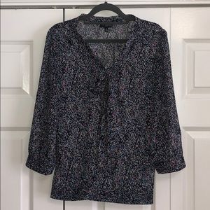 The Limited Multicolored Sheer 3/4 Sleeve Blouse